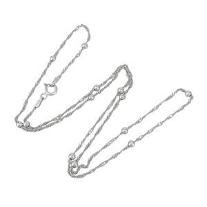 Saturn Station Necklace | Estate Italy IBB Sterling Silver 925 | 19.5"